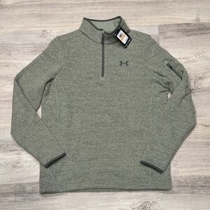 Men's Under Armour Specialist Grove Green Quarter Zip Sweater NWT